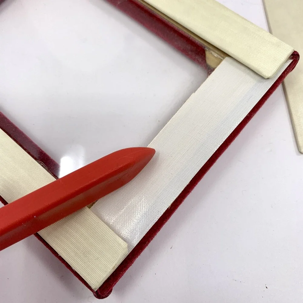 Vintage Breaux Arts Red Suede Look Luxe Standing Picture Frame 5x3 Photos